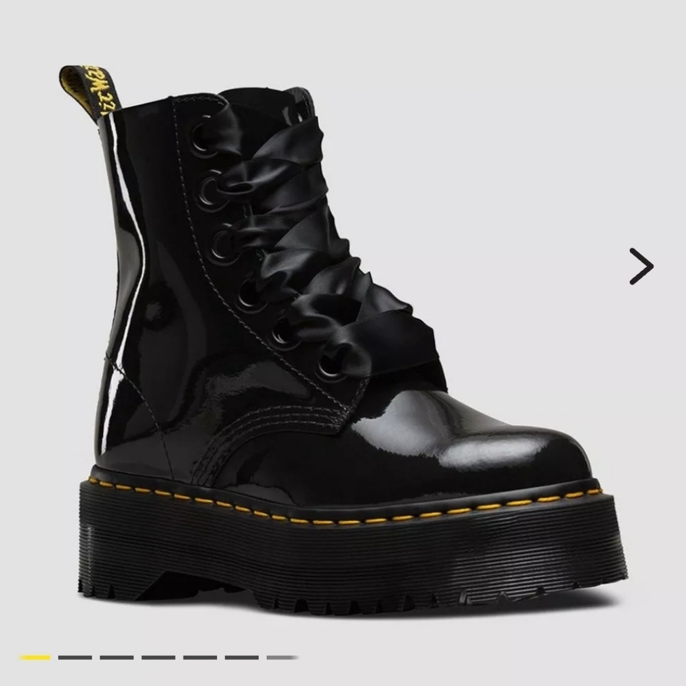 Dr Martens Molly Boot with Satin Ribbon Laces - Size 7